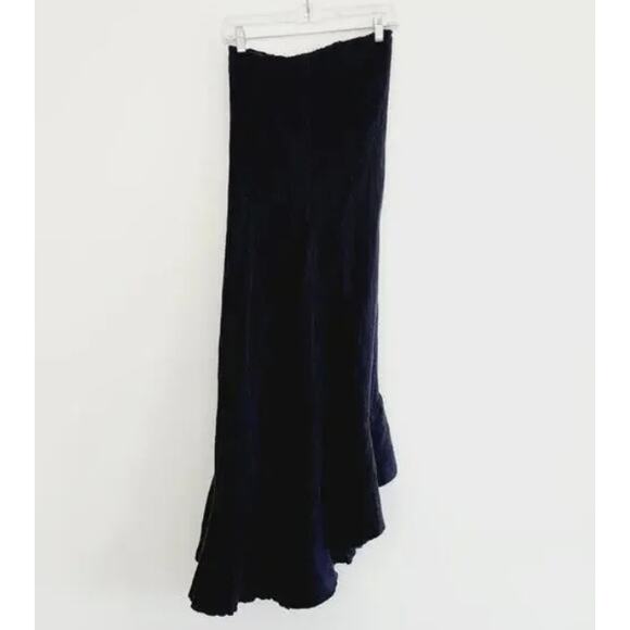 Free People Made Me Blush Black Strapless Bandeau Dress Ruffle Hem Size Medium - Picture 6 of 10